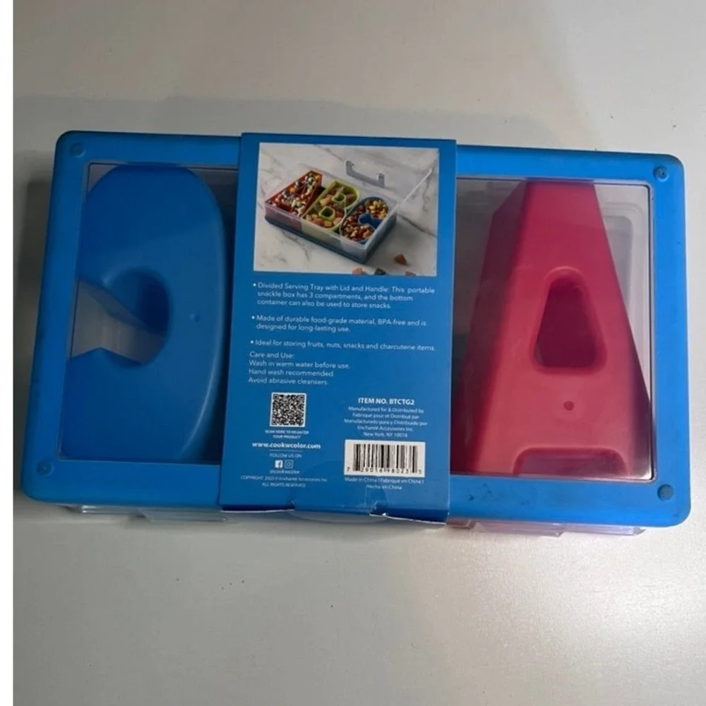 Cook With Color ABC Snack Box On-The-Go 3 Compartment Divided Tray BTCTG2 NEW